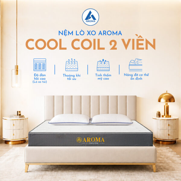Nệm Lò Xo Aroma Cool Coil 2 Viền