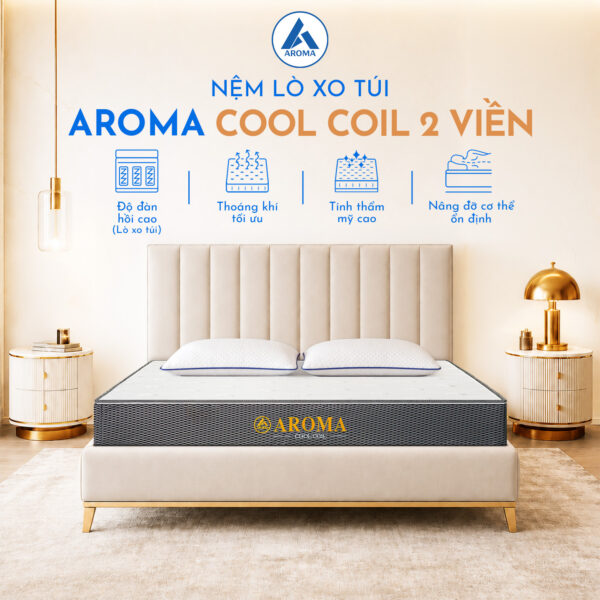 Nệm Lò Xo Túi Aroma Cool Coil 2 Viền