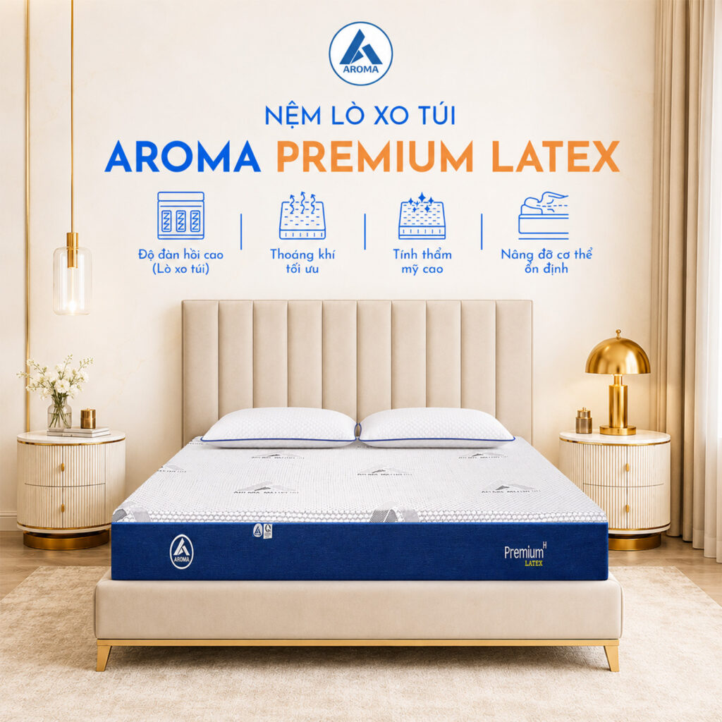 Nệm lò xo túi Aroma Premium Latex